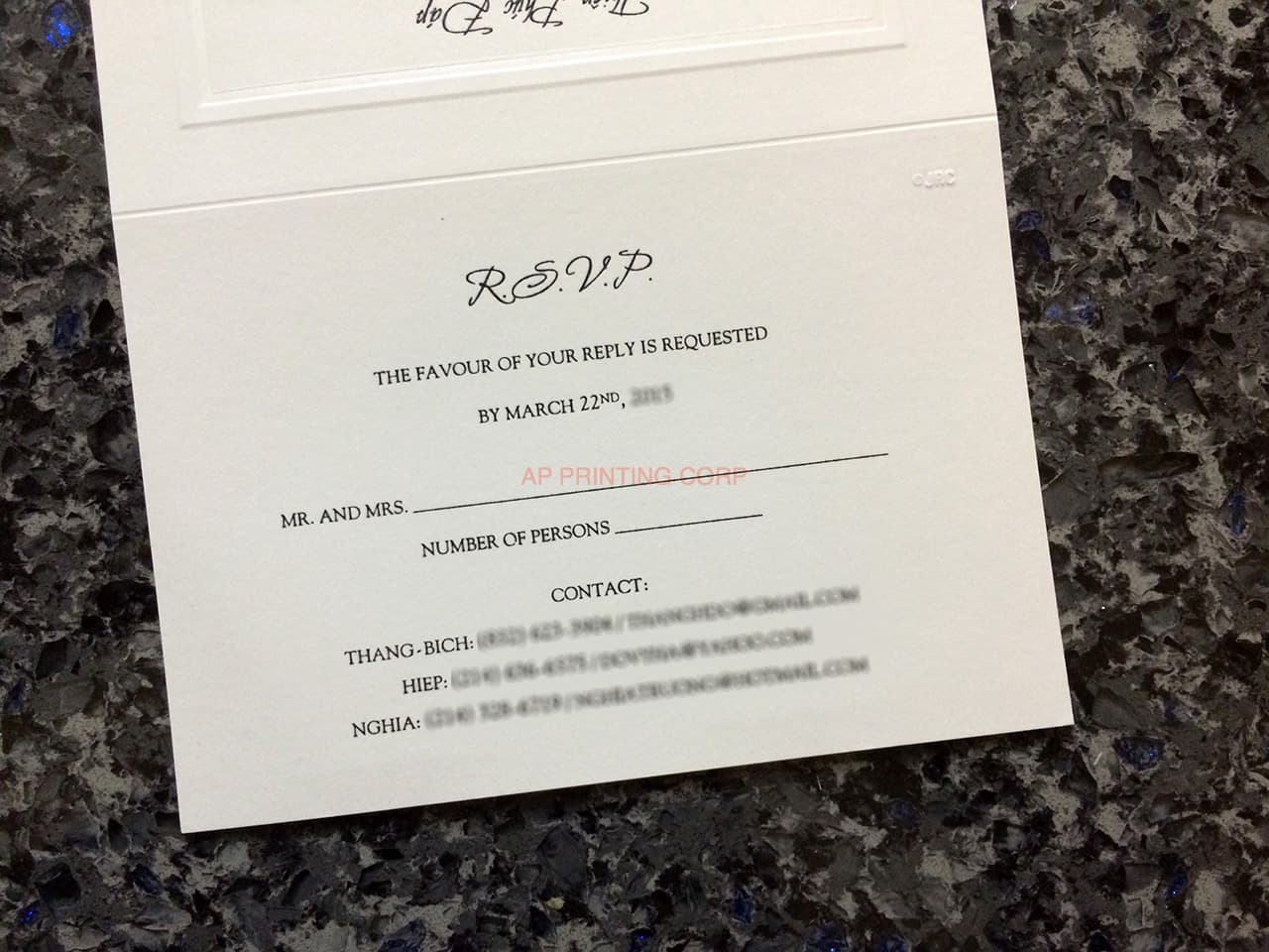 K781 [I-10] Vietnamese & English Wedding Invitation