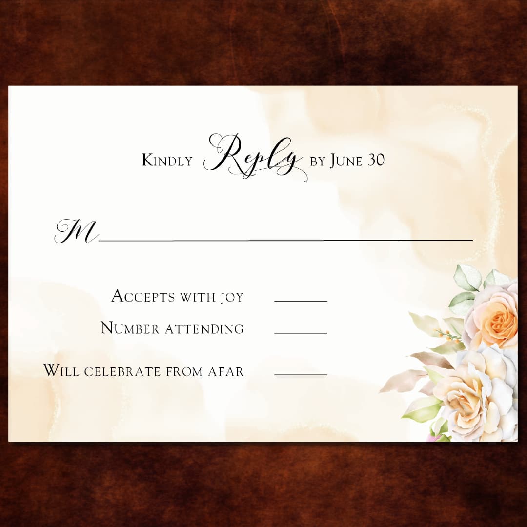 Watercolor Gold Wedding Invitations Elegant Flowers