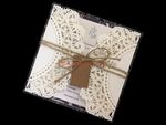 Elegant Floral Tri-Fold Laser Cut Pocket Wedding Invitation