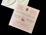 Blush Lace Crown Laser Cut Wedding Invitation