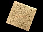 Blush Semicircle Floral Laser Cut Wedding Invitation