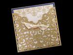 Exquisite Lace Vine Tri-Fold Laser Cut Pocket Wedding Invitation