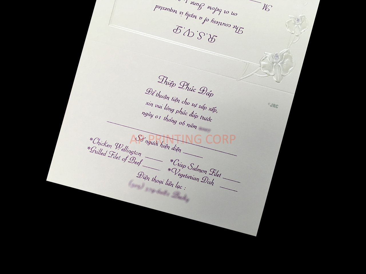 K778-Overlay [I-12] Vietnamese & English Wedding Invitation