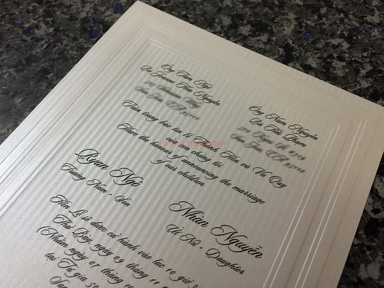 K8107 [I-12] Vietnamese & English Wedding Invitation