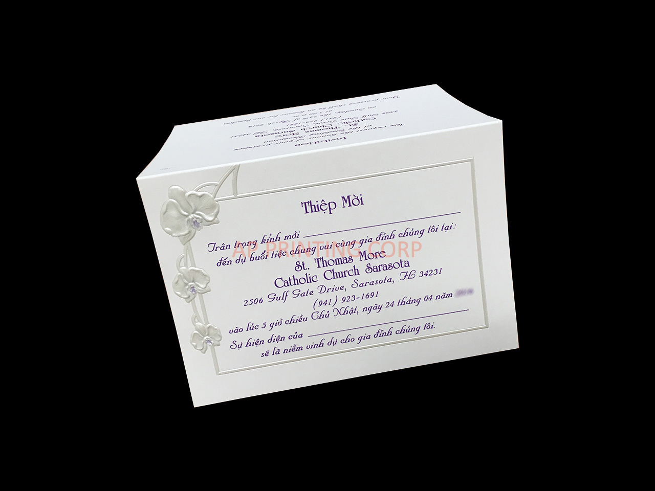 K778-Wrap [I-12] Vietnamese & English Wedding Invitation