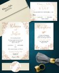 Watercolor Gold Wedding Invitations Elegant Flowers