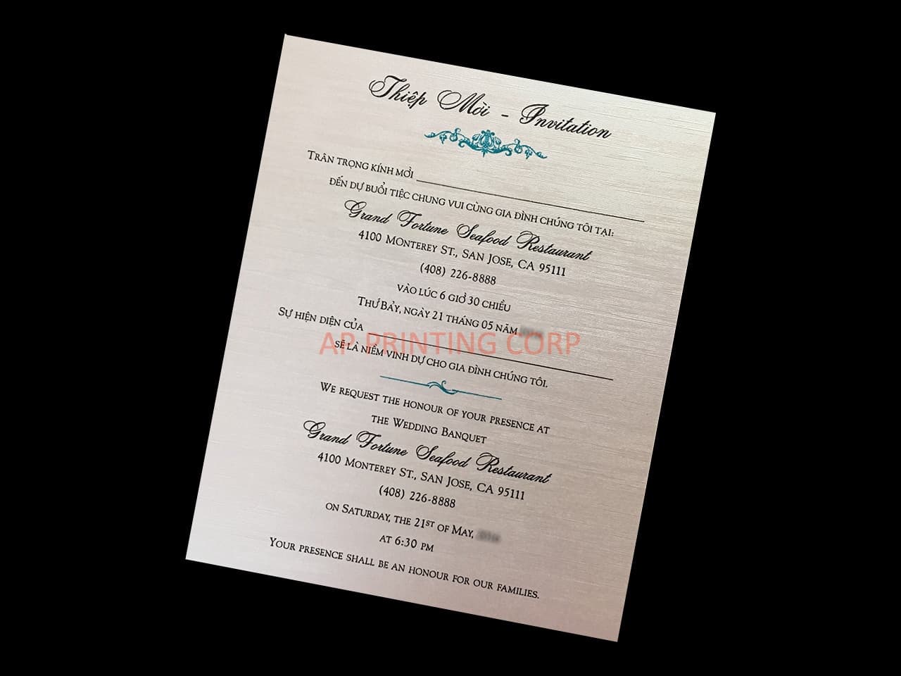 Blush Rose Laser Cut Wedding Invitation