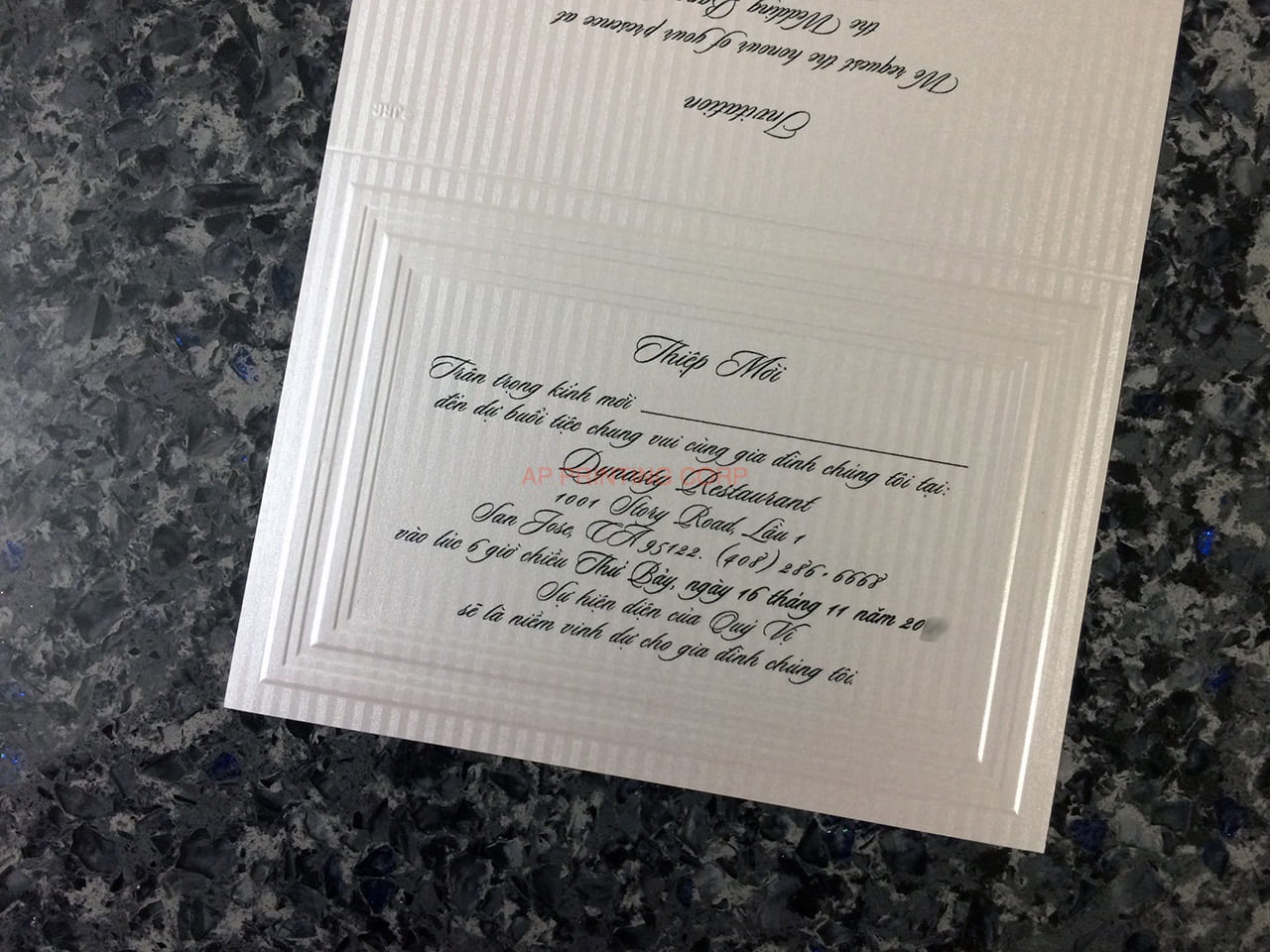 K8107 [I-12] Vietnamese & English Wedding Invitation