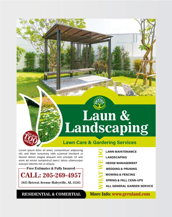 Backyard Version Landscaping Services Flyer