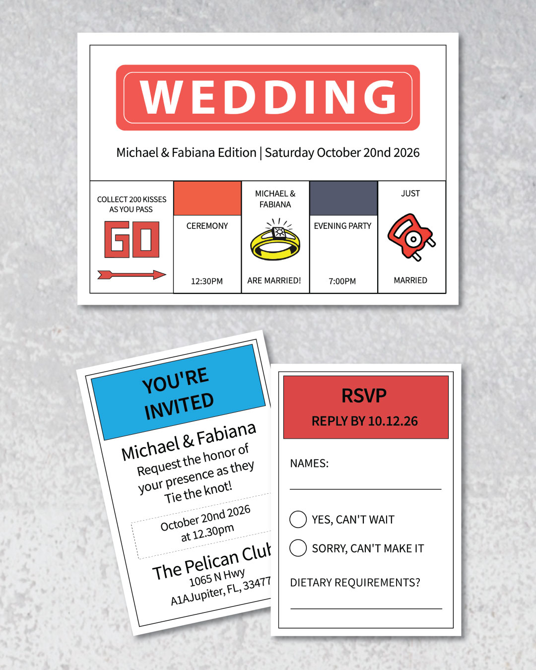 Creative Wedding Simple Flat 5x7 Unique Style Wedding Invitations 2