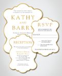 Elegant Gold Unique Style Wedding Invitations 1