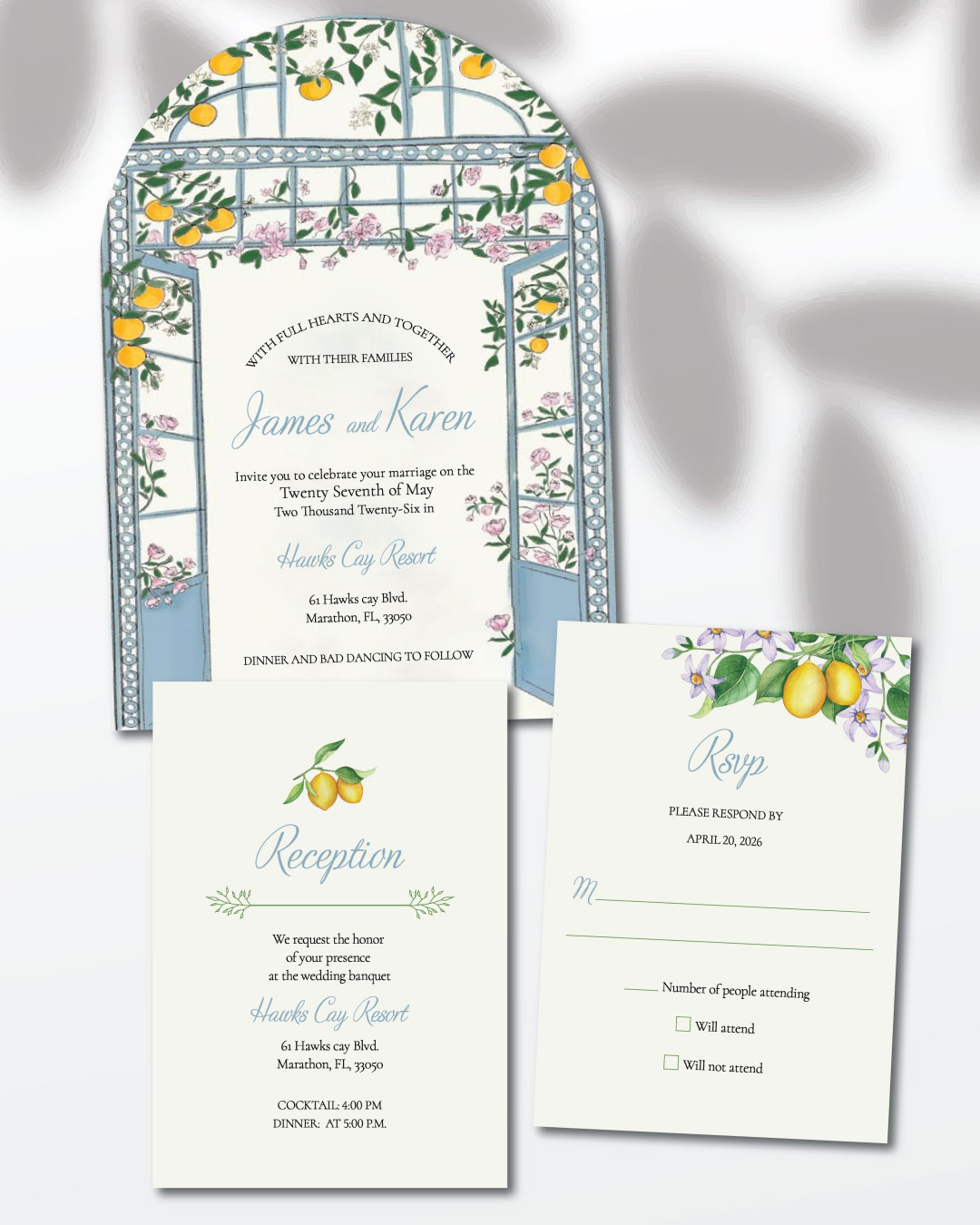 Single Sheets Unique Style Wedding Invitations 1