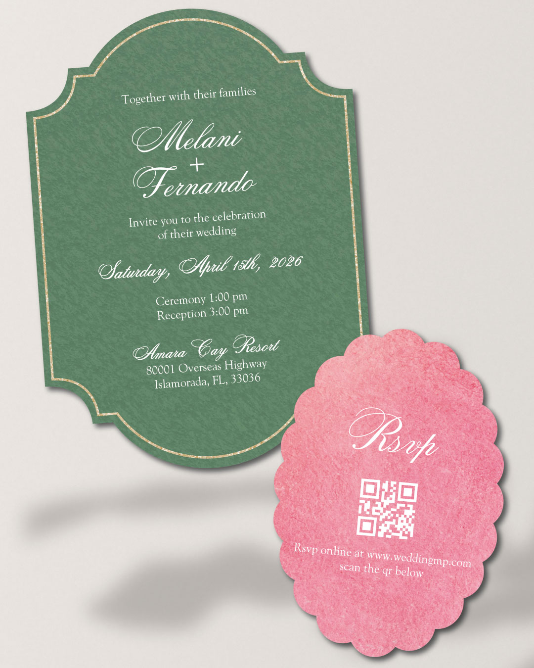 Curved Elegance Unique Style Wedding Invitations 1