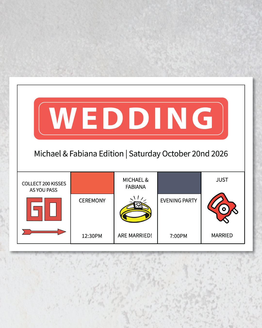 Creative Wedding Simple Flat 5x7 Unique Style Wedding Invitations 3