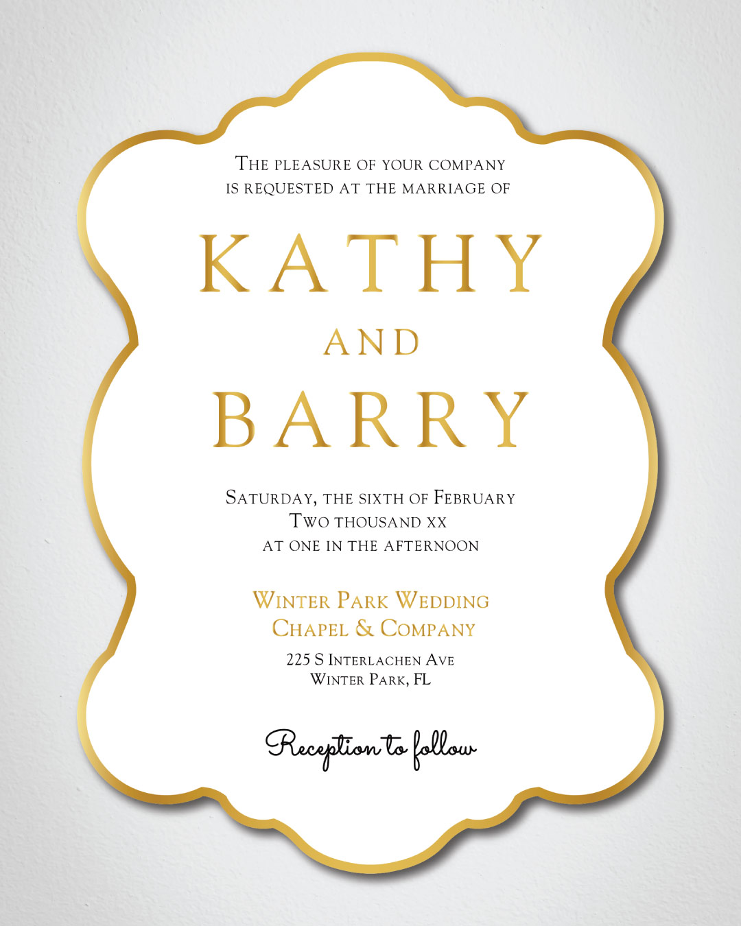 Elegant Gold Unique Style Wedding Invitations 2