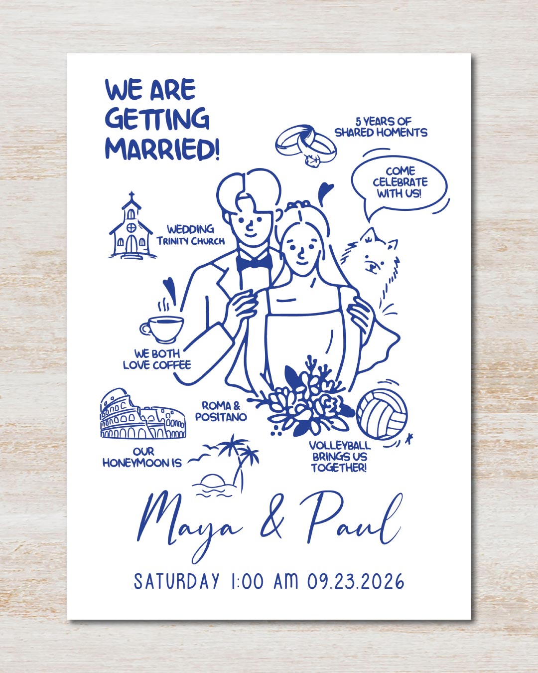 Creative Illustration Unique Style Wedding Invitations 2