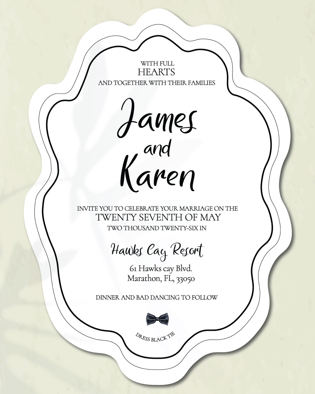 Curved Romance Wedding Unique Style Wedding Invitations 2