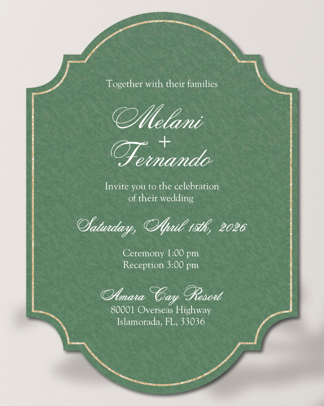 Curved Elegance Unique Style Wedding Invitations 2