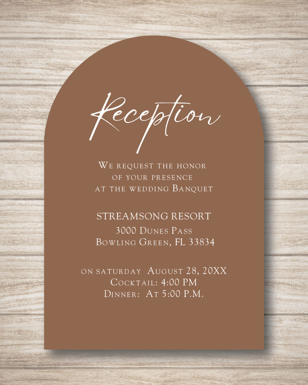 Brown and White Unique Style Wedding Invitations 3