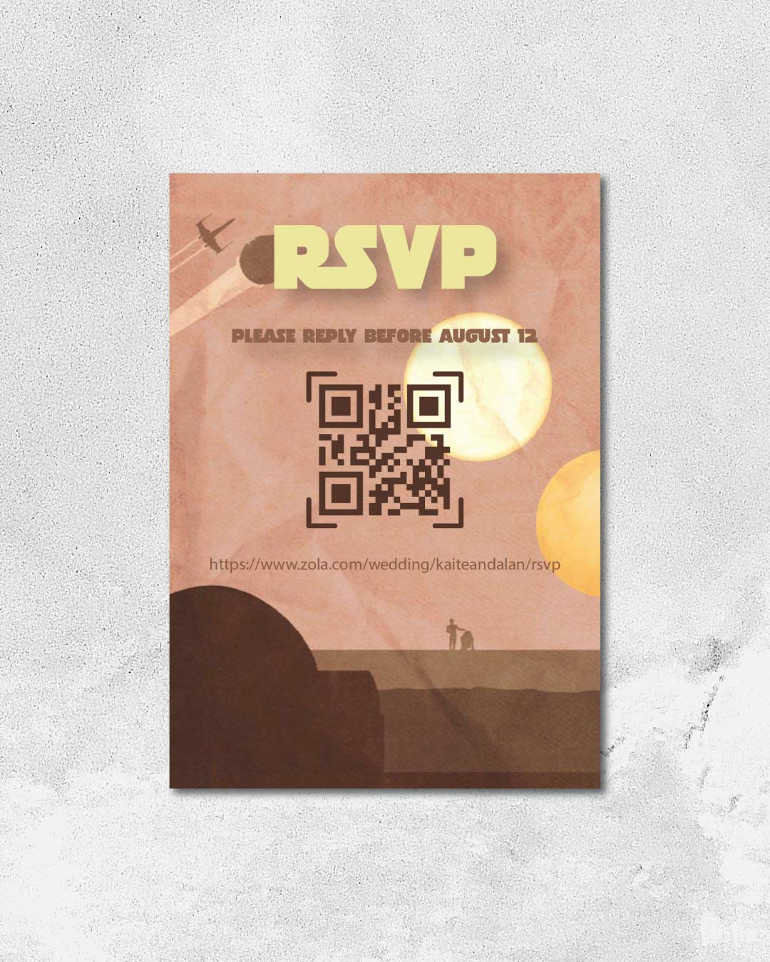 Star Wedding Simple Flat 5x7 Unique Style Wedding Invitation 4