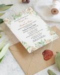 Creamy Floral Mood Simple Flat 5x7 Wedding Invitation 1