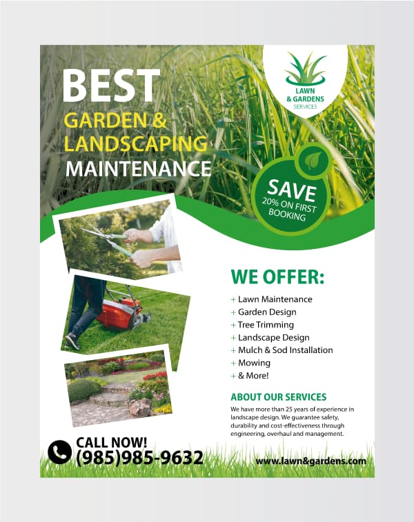Lawn Waves Landscaping Services Flyer