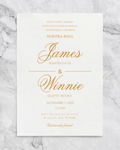 Golden Script Elegance Simple Flat 5x7 Wedding Invitation 1