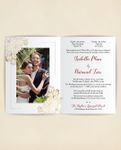 Floral Red Gold Half Fold Wedding Invitation 2