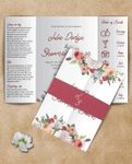 Vintage Floral 5x7 Gate Fold Wedding Invitation
