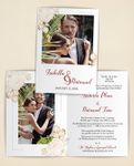 Floral Red Gold Half Fold Wedding Invitation 1