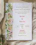 Asian Fusion Simple Flat 5x7 Wedding Invitation 2