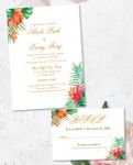 Tropical Garden Simple Flat 5x7 Wedding Invitation 1