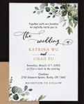 Botanical Greenery Simple Flat 5x7 Wedding Invitation 2