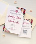 Classic Roses Arragement A7 Sleeve Pocket Wedding Invitation 1