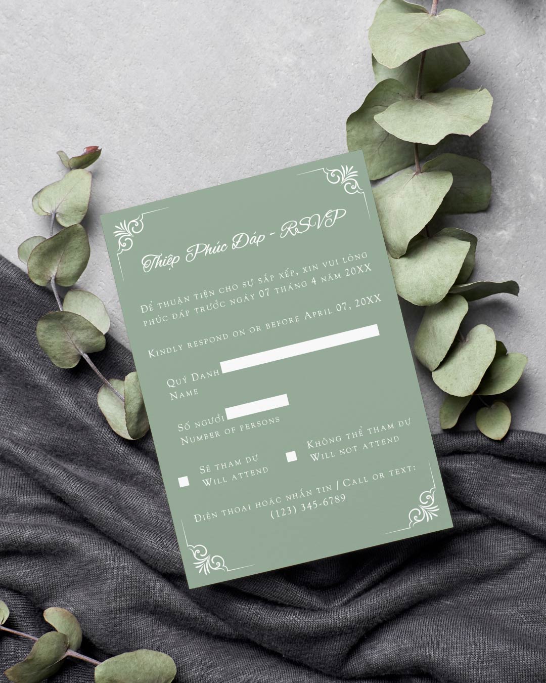 Simple and Elegant Simple Flat 5x7 Wedding Invitation 2