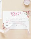 Blush Bloom Simple Flat 5x7 Wedding Invitation 3