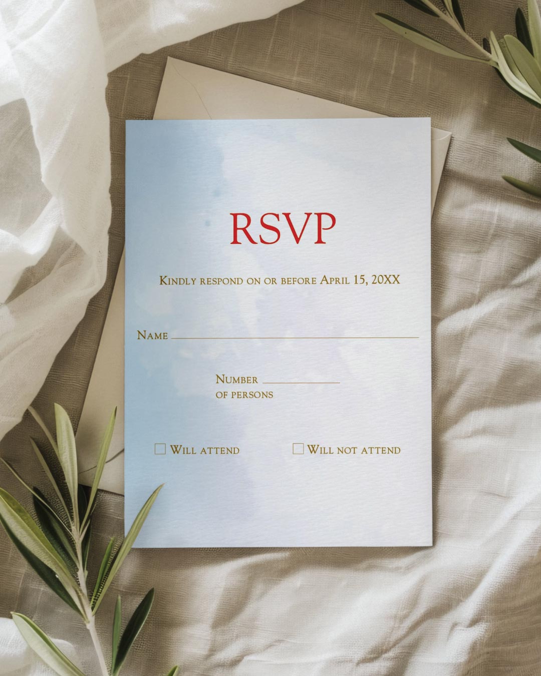 Asian Fusion Simple Flat 5x7 Wedding Invitation 4