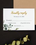 Botanical Greenery Simple Flat 5x7 Wedding Invitation 4