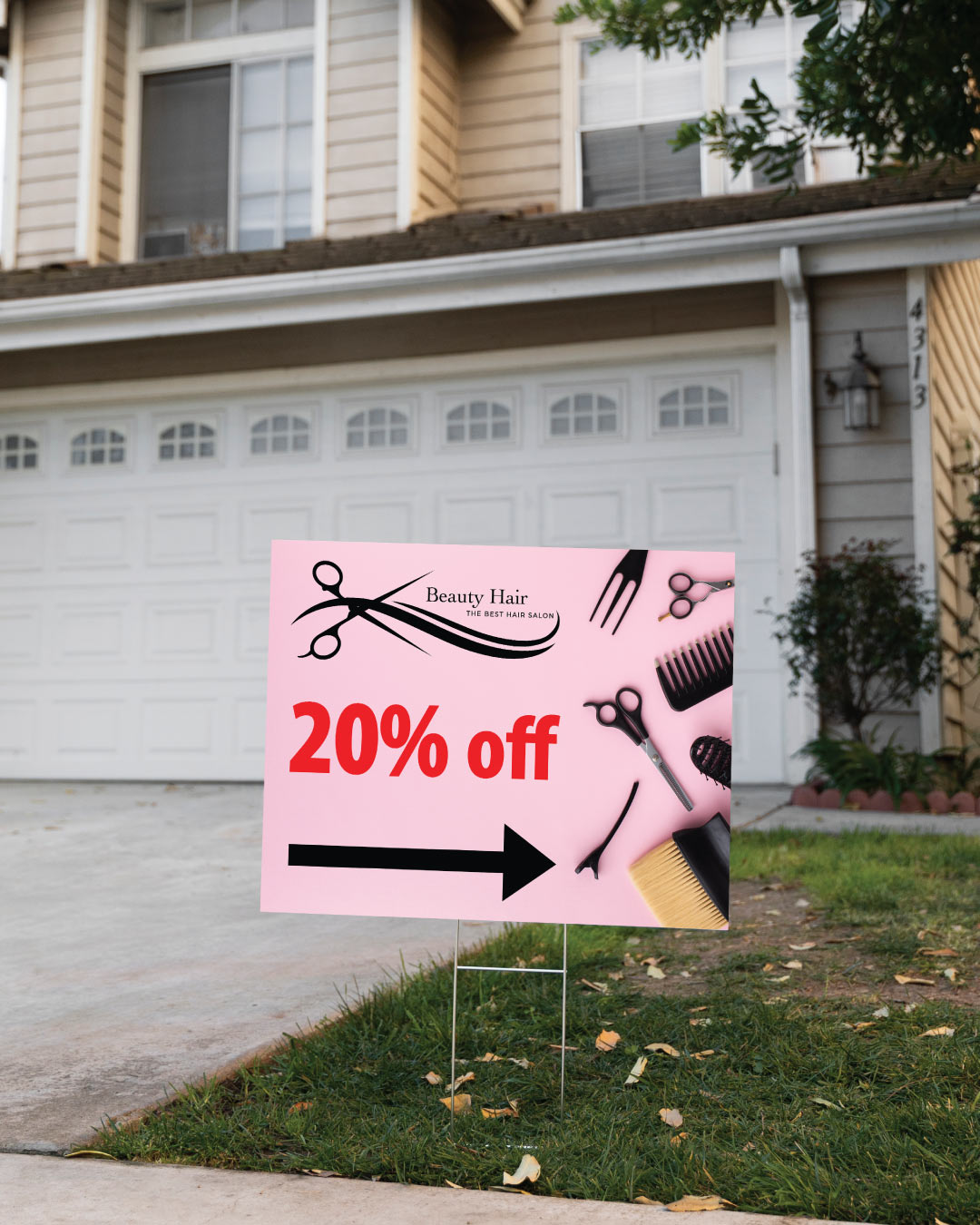 Simple Hairdressing Tools Yard Signs 1
