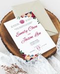 Classic Roses Arragement A7 Sleeve Pocket Wedding Invitation 2