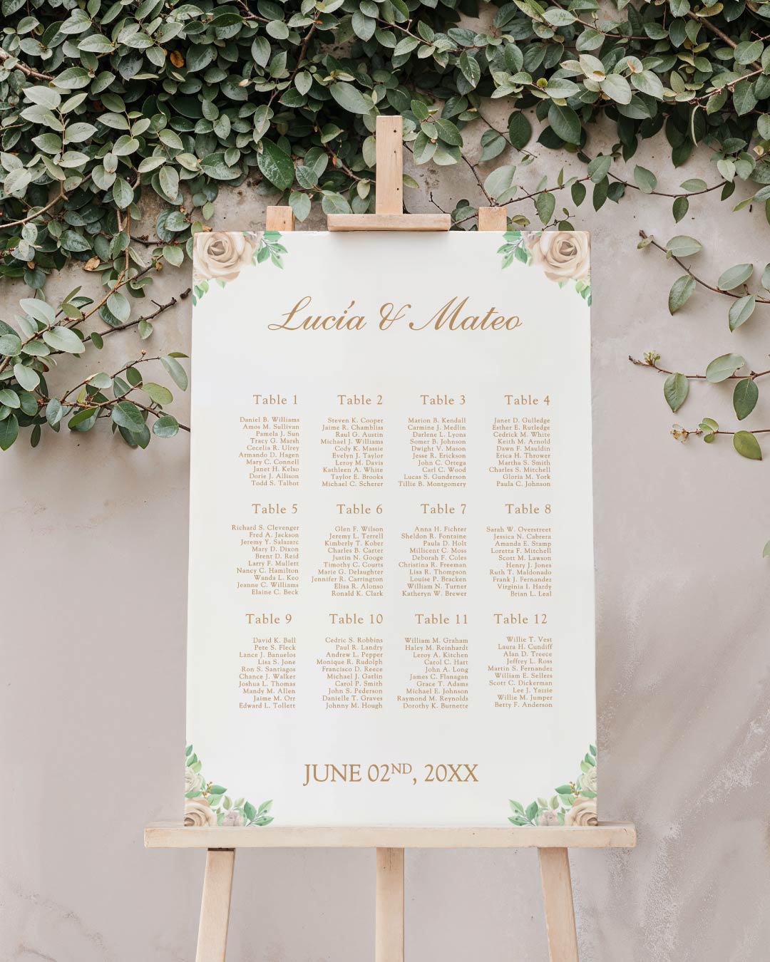 Ivory Rose Seating Chart 1