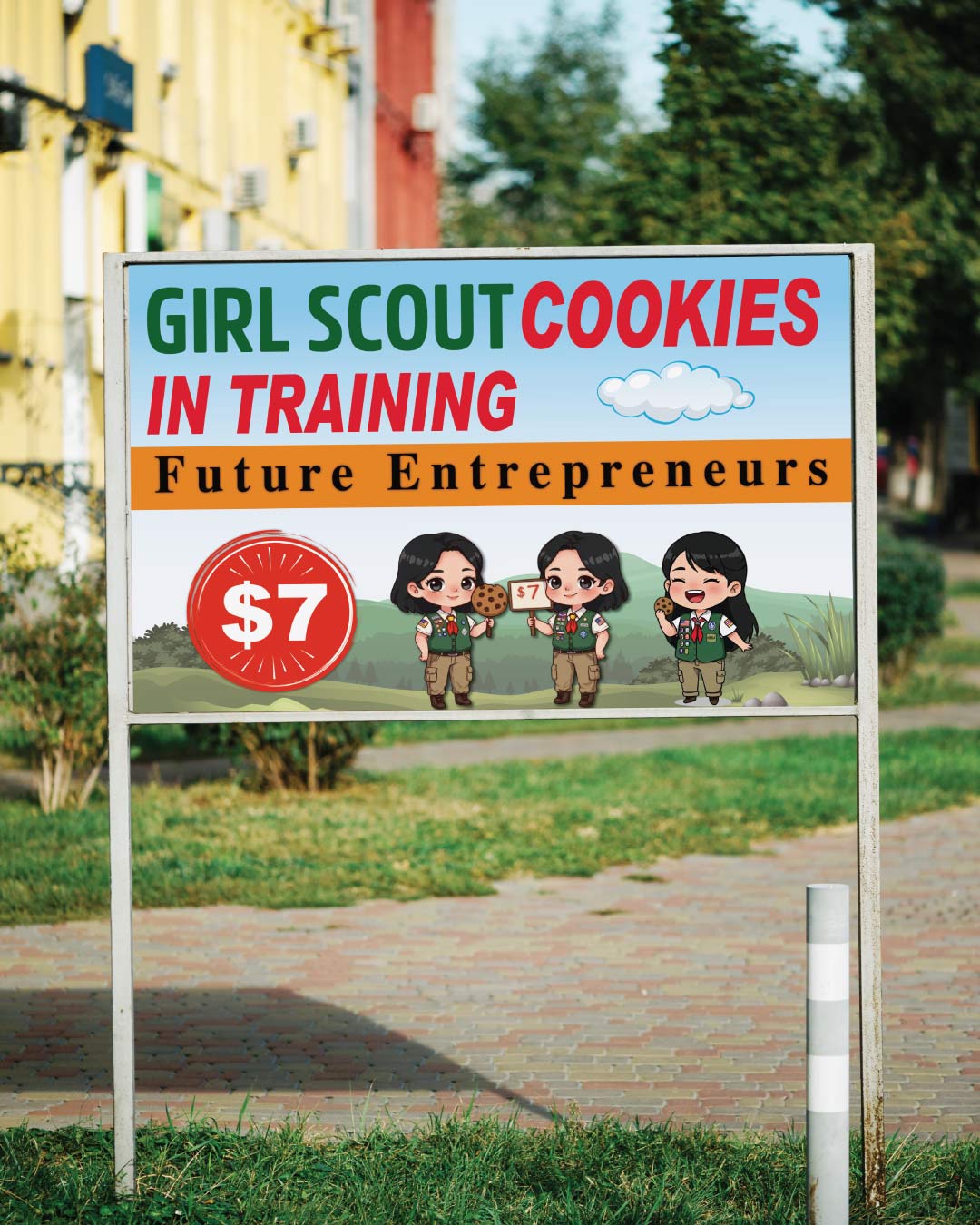 Little Cookie Hustle Business Yard Sign 1