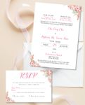 Blush Bloom Simple Flat 5x7 Wedding Invitation 1