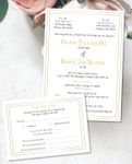 Gilded Border Invite Simple Flat 5x7 Wedding Invitation 1