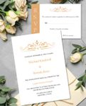 Solemn Emblem Design Simple Flat 5x7 Wedding Invitation 2