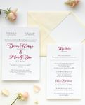 Ruby Flourish Invite Simple Flat 5x7 Wedding Invitation 1