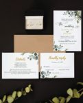 Botanical Greenery Simple Flat 5x7 Wedding Invitation 1
