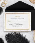 Luxurious Gilt Border Simple Flat 5x7 Wedding Invitation 3