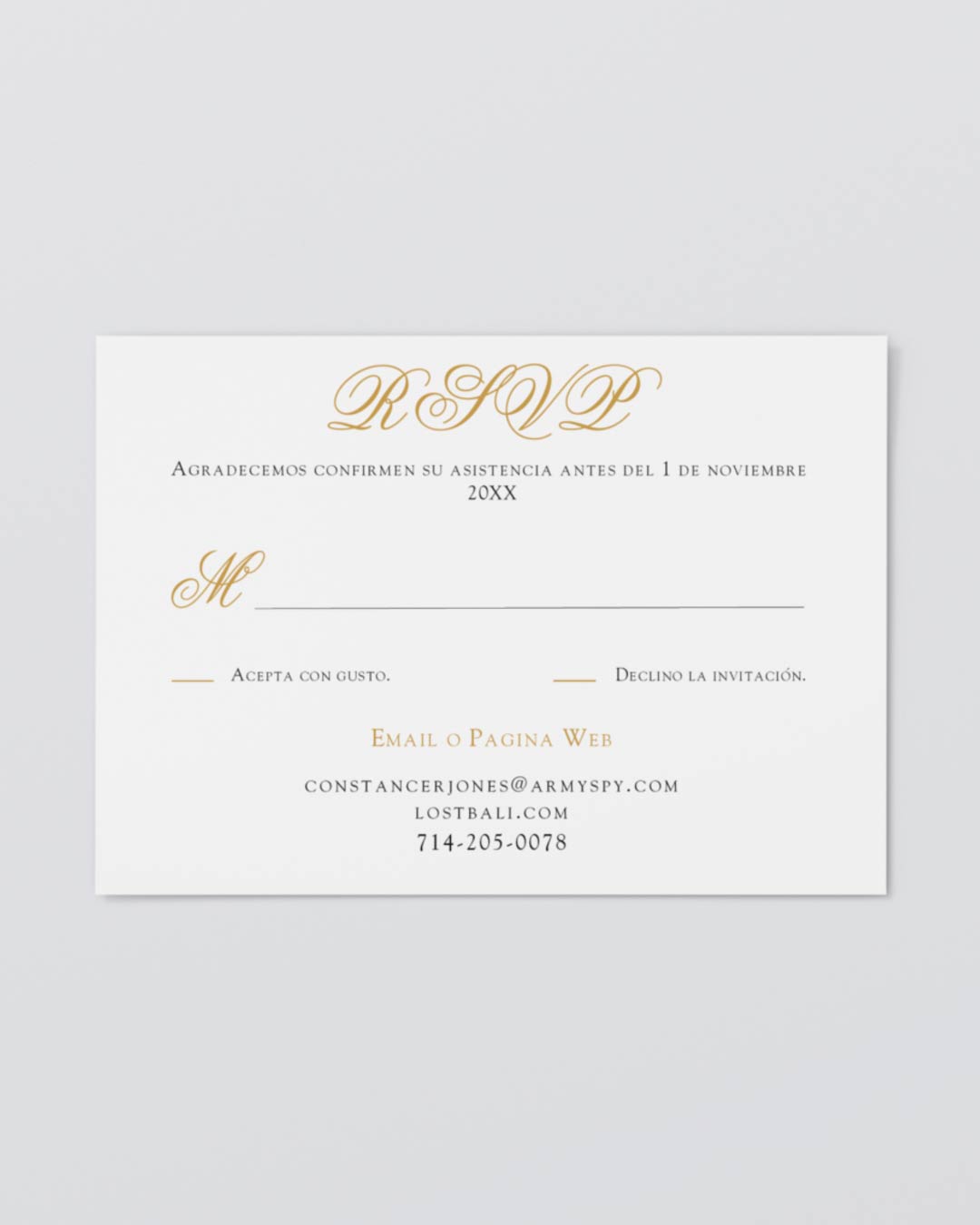 Golden Script Elegance Simple Flat 5x7 Wedding Invitation 2