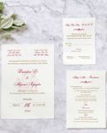 Tea Red Gold Simple Flat 5x7 Wedding Invitation 1